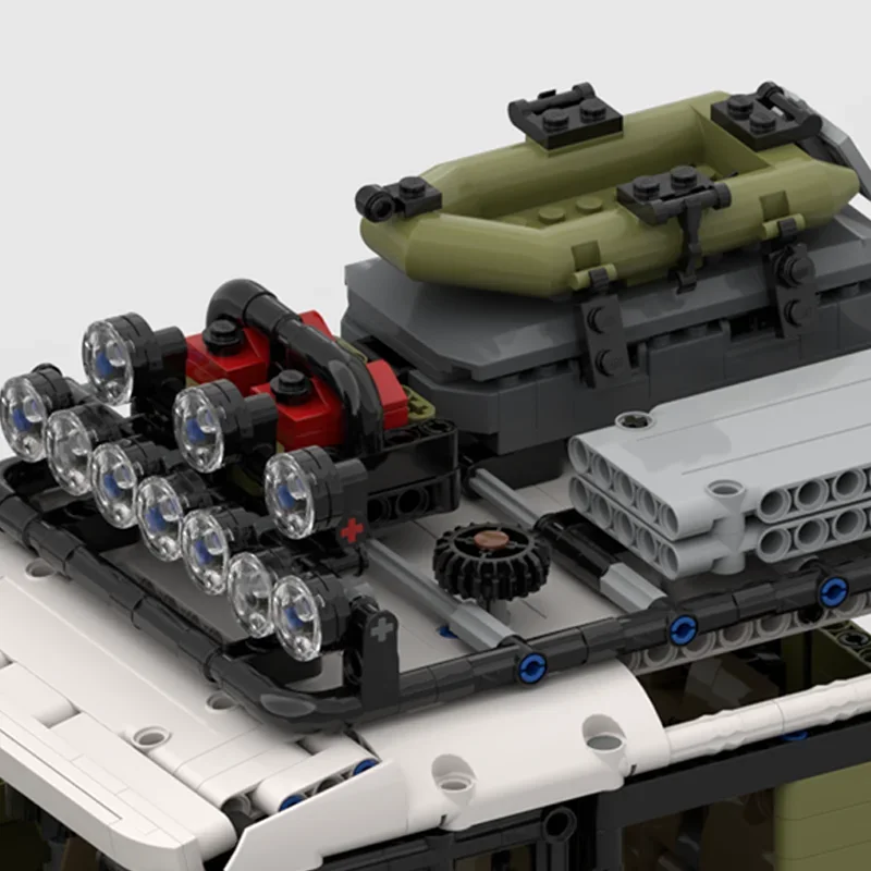 Фото 264 детали MOC: Внедорожник Land Rover Defender с багажником на крыше, совместимый с 42110, конструктор, креативные кирпичики, игрушки, подарки №1
