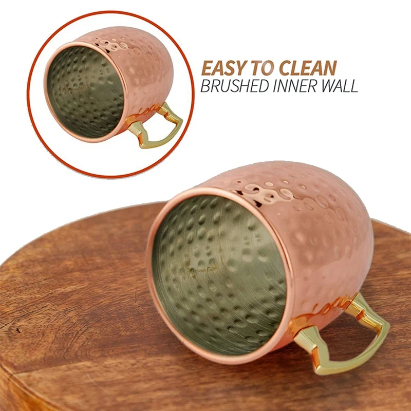 МОСКОВСКИЙ Мул медные кружки-набор 4-ручной работы-медная фотография с бонусом: 4