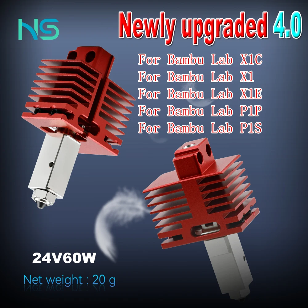 Новое обновление Hotend TZ4.0 для BambuLab P1S P1P X1 X1C X1E цельное сопло из закаленной стали