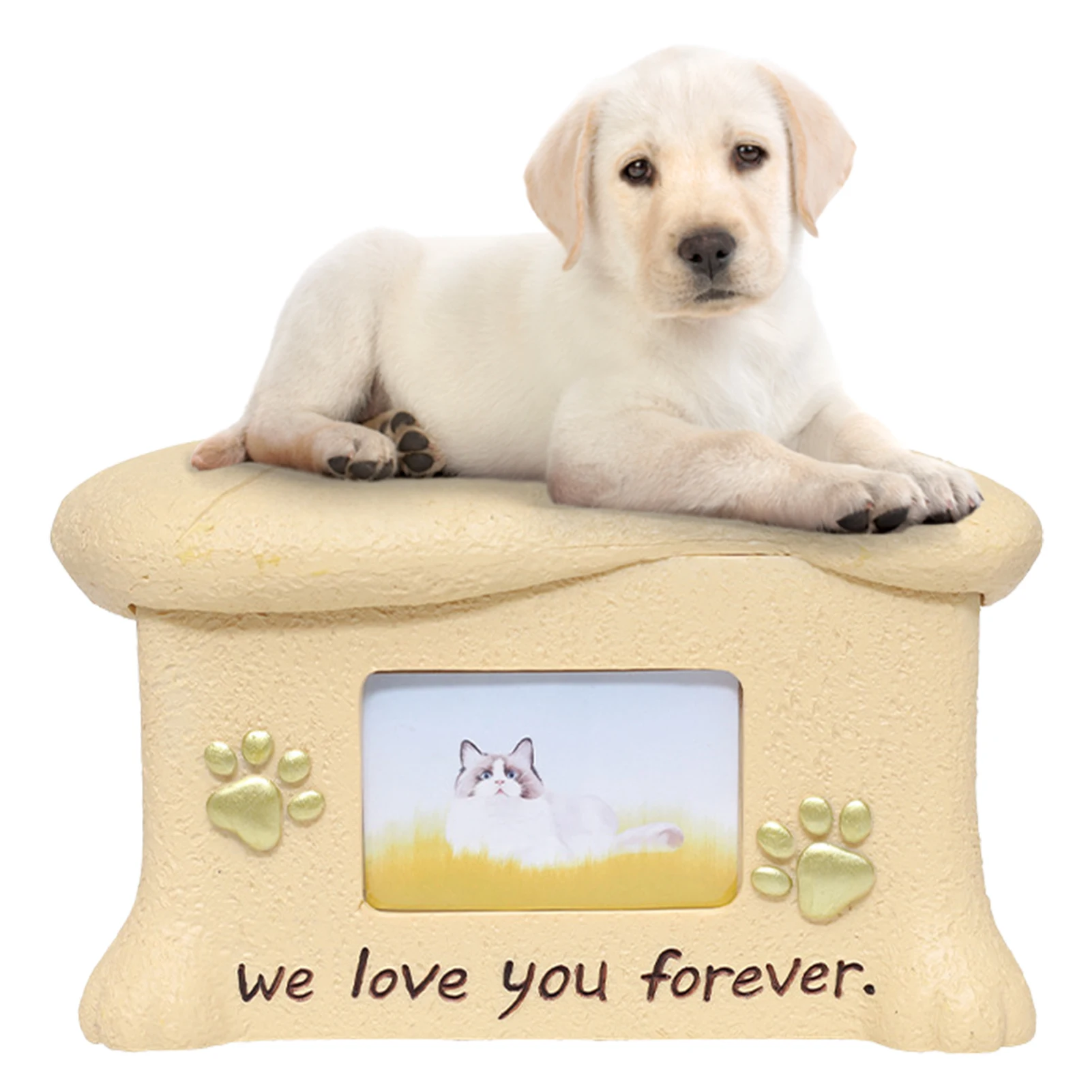 

Pet Urn For Dogs And Cats Resin Cremation Ashes Box For Pets With Picture Frame Funeral Cremation Urns Keepsake Memorial For