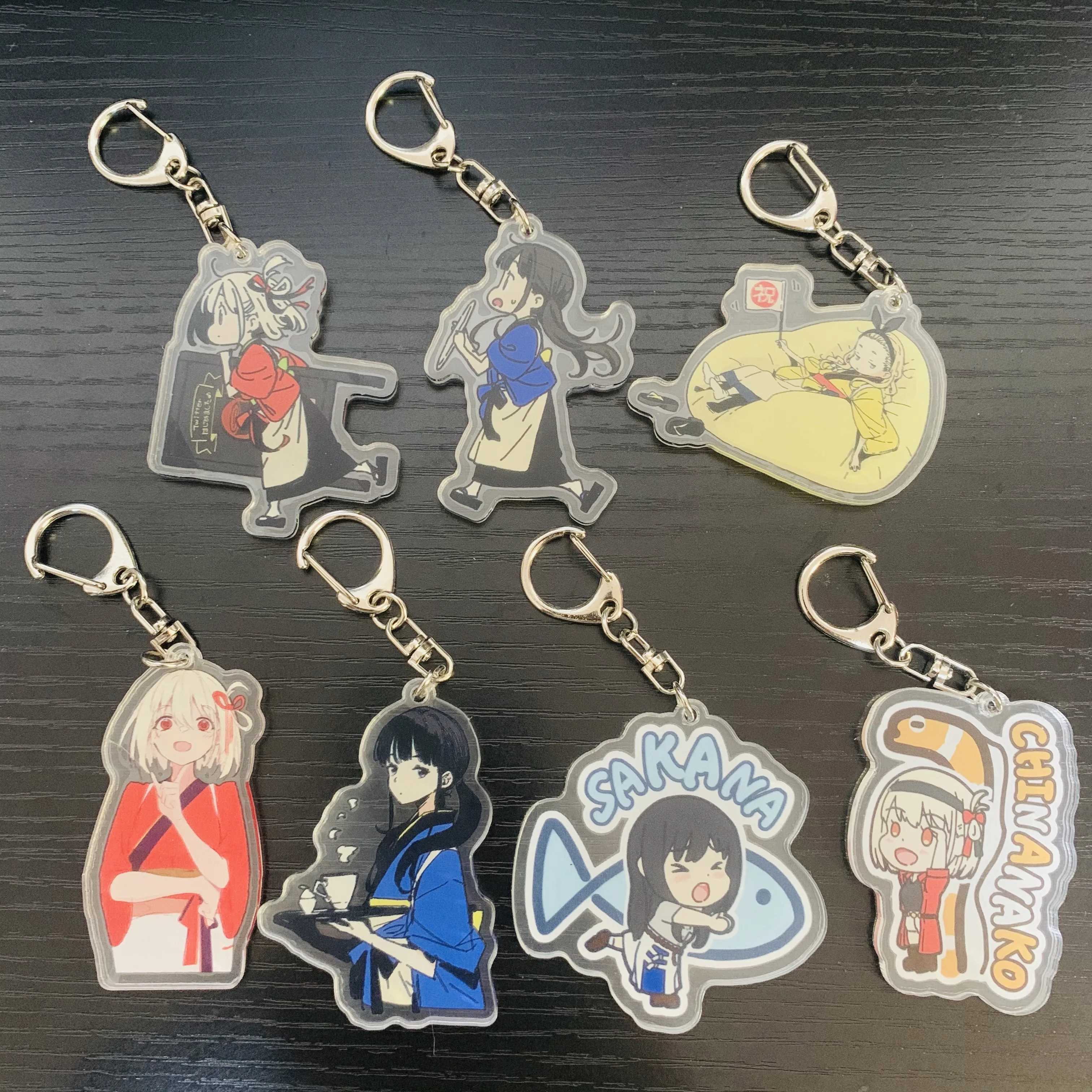 

Cute Cartoon Anime Lycoris Recoil Cosplay Acrylic Keychains Nishikigi Chisato Takina Inoue Mizuki Nakahara Fans Gifts Key Ring