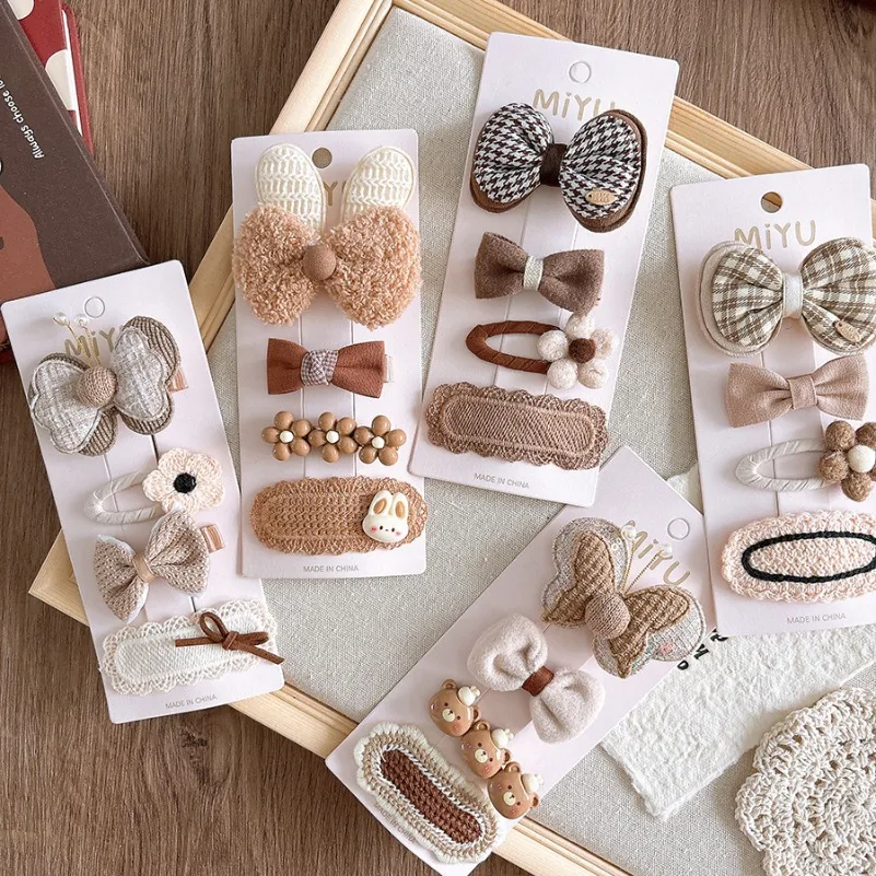 4 шт. милые плюшевые заколки для волос с героями мультфильмов маленьких девочек