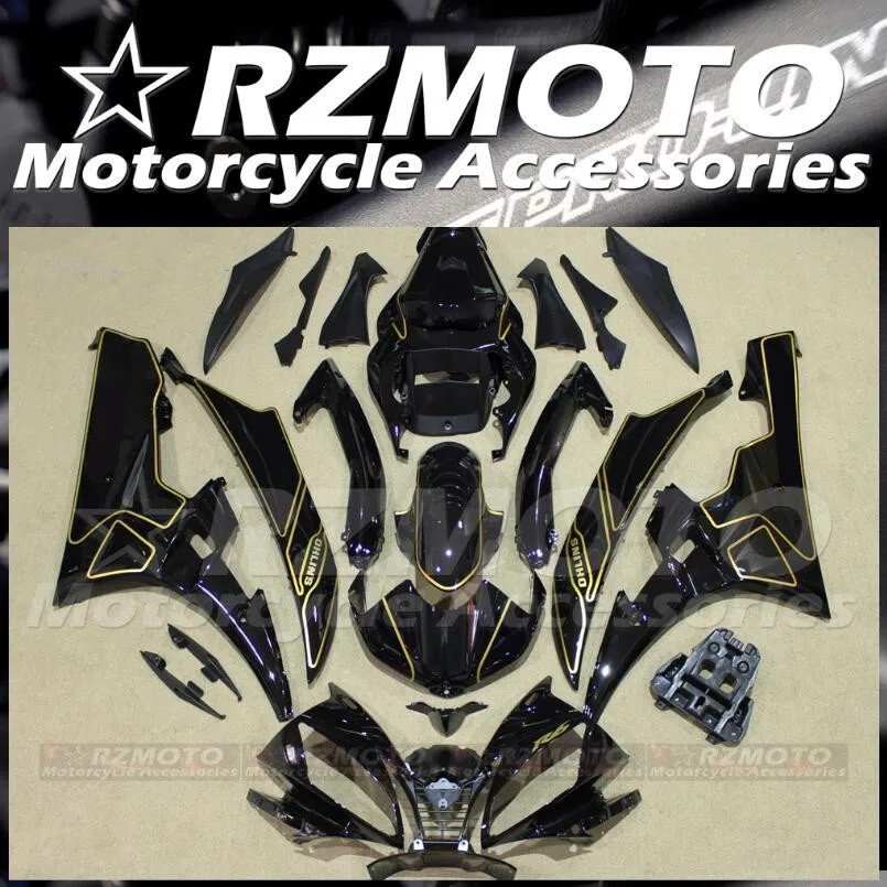 

4 подарка, новый комплект обтекателей для мотоцикла из АБС-пластика, подходит для YAMAHA R6 2006 2007 06 07, комплект кузовных работ на заказ, черный, золотой