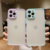 punqzy new skin feel contrast color all inclusive drop protection phone case for iphone 13 12 mnini 11 pro max xr xs 6 8 7 cover