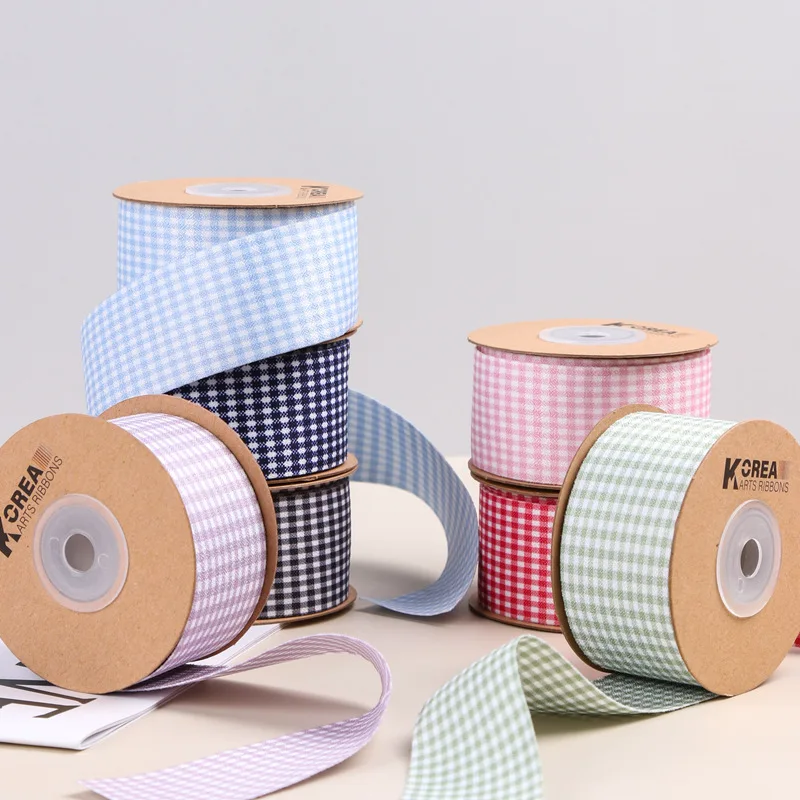 

Kewgarden 1" 1.5" 25mm 38mm Stripe Plaid Ribbons DIY Hair Bow Accessories Handmade Tape Crafts Make Sewing Materials10 Yards