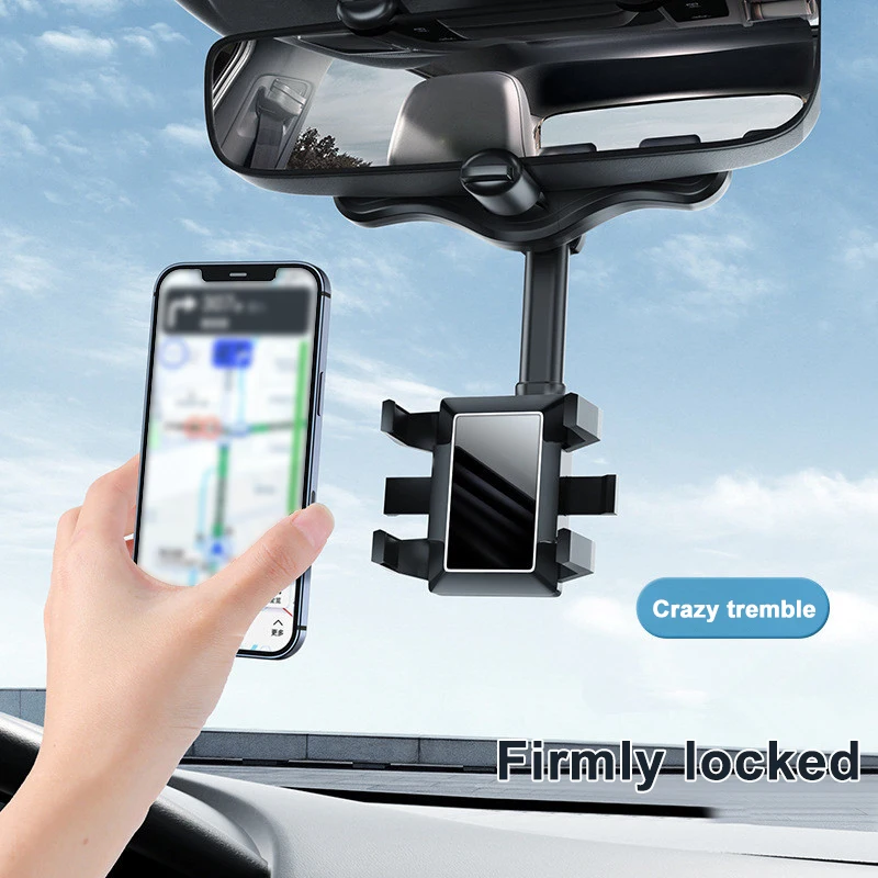 

Car Phone Holder Rotation Car Clip Rearview Mirror Sun Visor Cell Phone Stand Universal Phone Mount Car Mobile Clip GPS Cradle