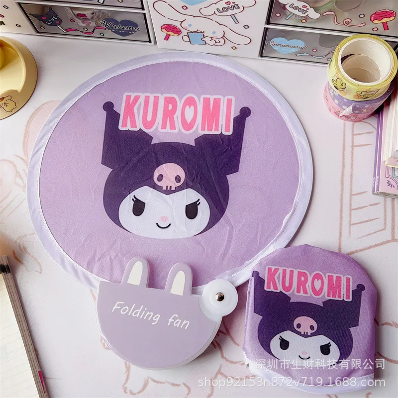 

Kawaii Sanrio Fan Mymelody Kuromi Cinnamoroll японский мультфильм складной веер милая девочка путешествия крутой веер детский подарок