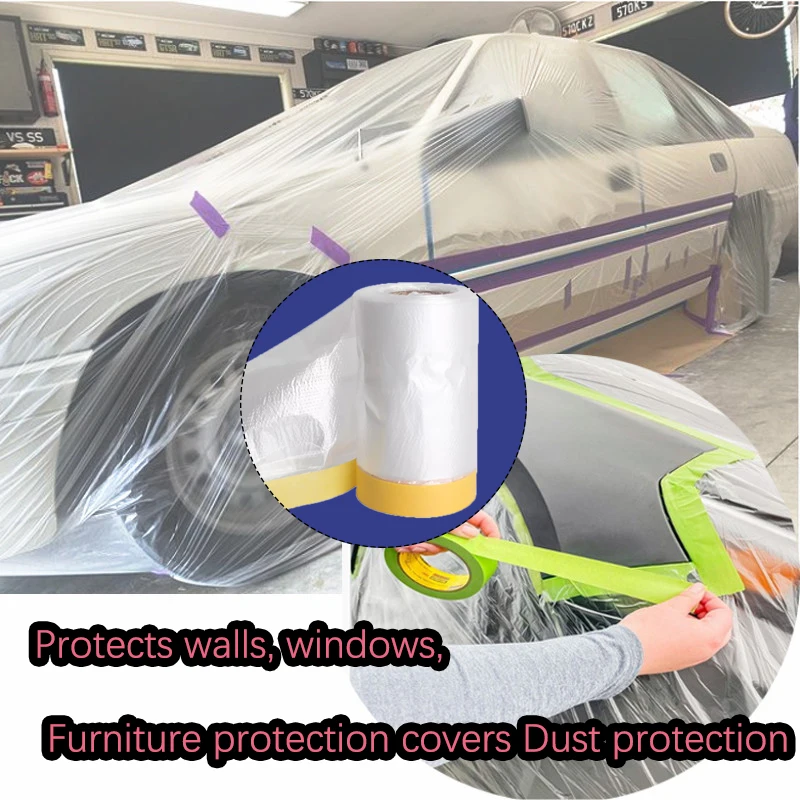 

20M Protects walls windows doors cabinets Ideal for spraying car masking film spray paint Furniture Dust proteprotection covers