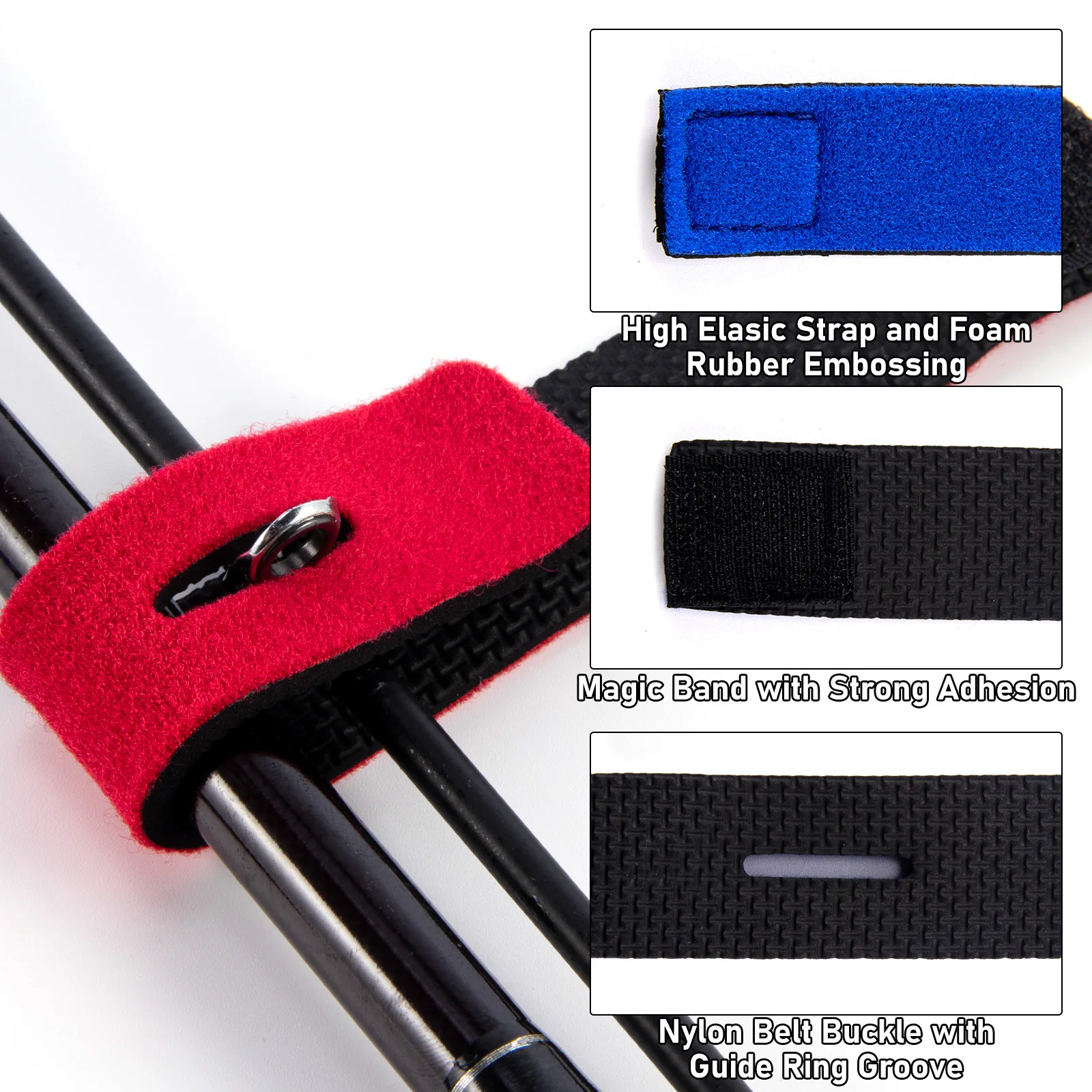 12 шт. держатель для удочки эластичные ремни регулируемый неопреновый галстук