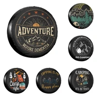 funny adventure camper travel spare wheel tire cover for jeep honda mountain dust proof vehicle accessories 14 17inch