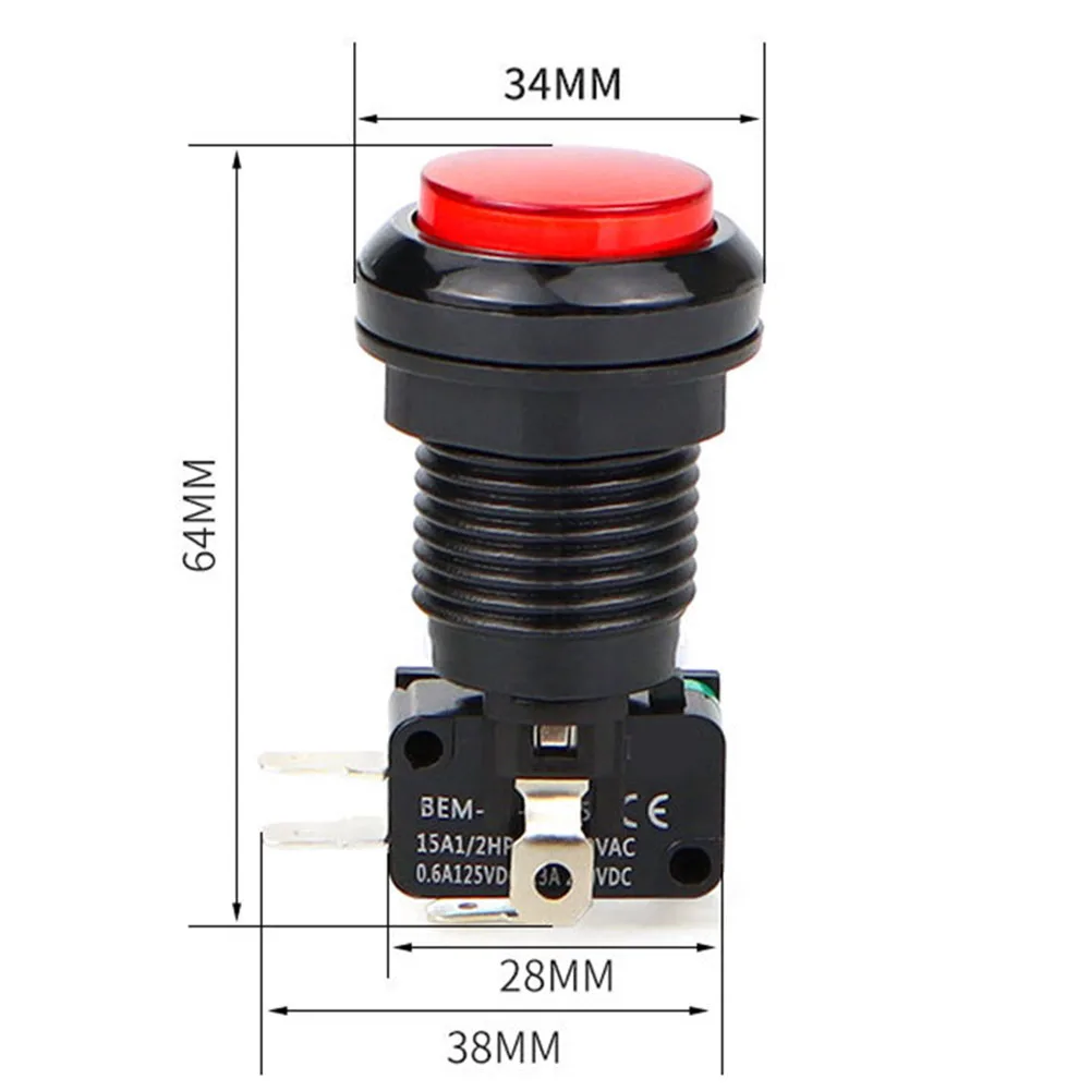 

Self-Reset Game Console Push Button Switch Micro Switch For Arcade Game Console For Game Player Arcade Tool Accessories