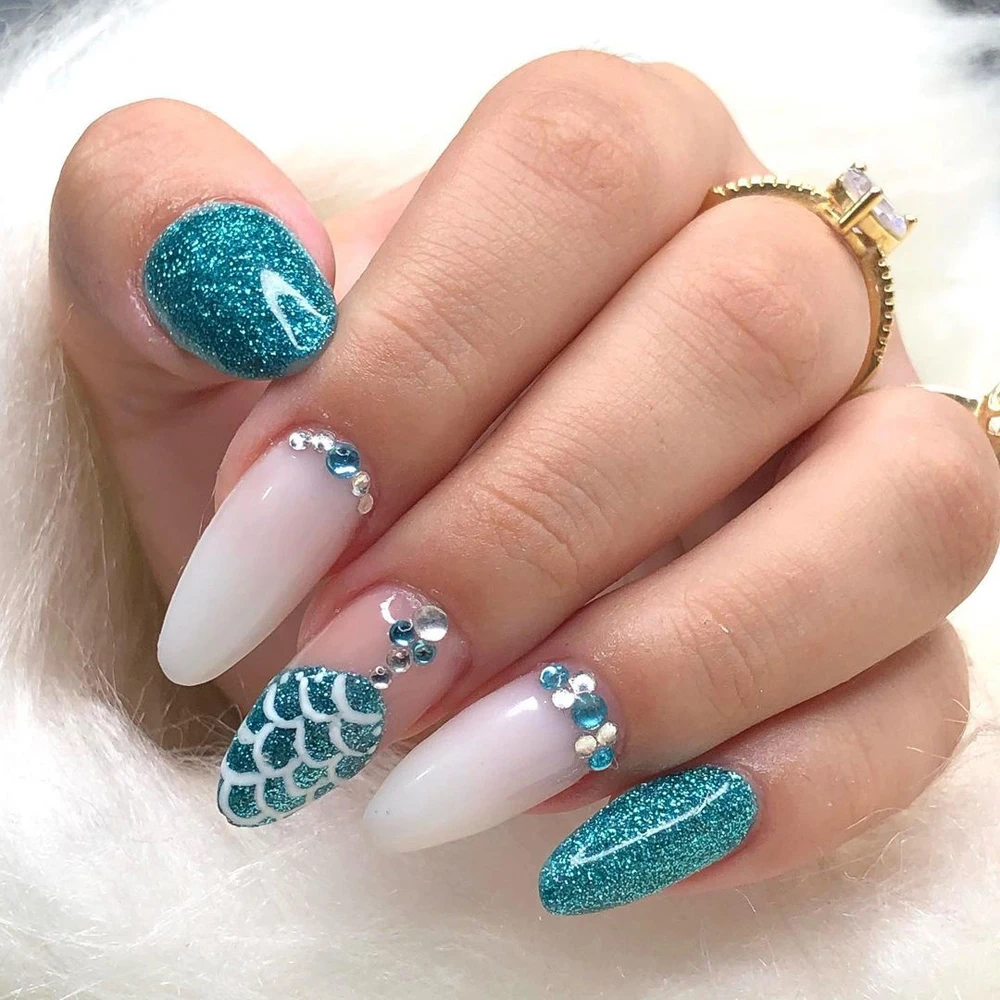 

The New 3D Nail Art Decorations Rhinestones Mermaid Beads Strass Shiny Crystal Glass Half Round Decoration Symphony Nail Jewelry