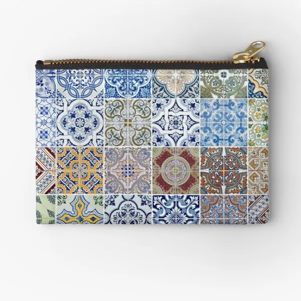 

Set Of 48 Ceramic Tiles Patterns Zipper Pouches Cosmetic Men Small Wallet Pocket Coin Panties Underwear Money Women Storage