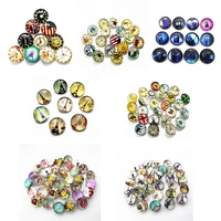 hot sale12pcs eiffel tower clock time lord print glass snap button charms fit diy ginger button braceletbangle jewelry making