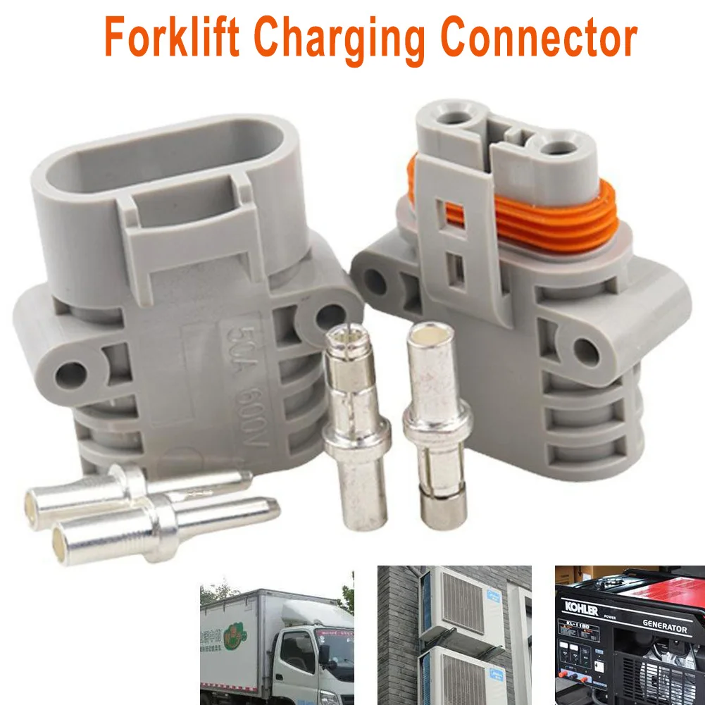 Пара для Anderson 50 Amp 600V 6 AWG, серый кабель вилочного погрузчика, силовые разъемы, вилка солнечной панели, проводной соединитель