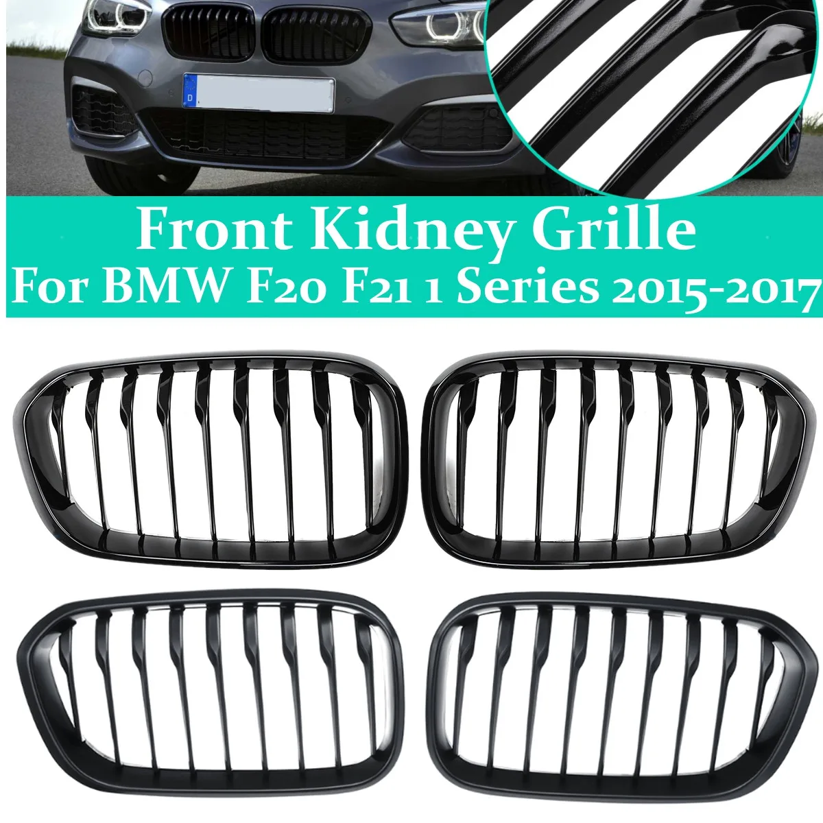 

Car Kidney Replacement Front Grill For BMW F20 F21 118i 120i 125i 2015-2018 Racing Grills Gloss/Matte Grills Auto Accessories