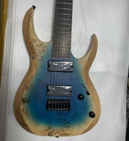 electric guitar 7 strings 24 frets ash body burl maple veneer maple neck rosewood fingerboard black hardware in stock