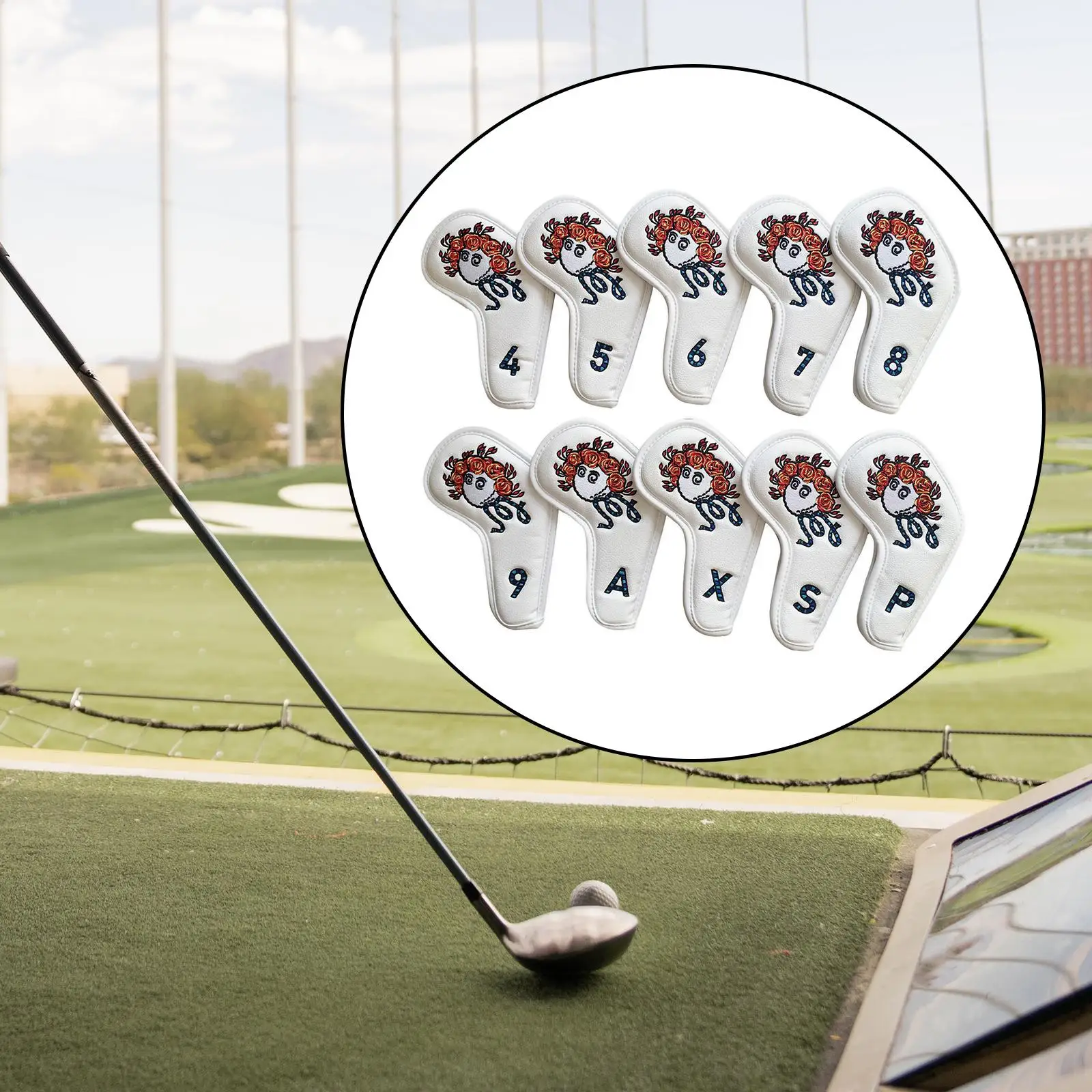 

10Pcs Golf Iron Covers Easily Install Accessory with Numbers for Identification