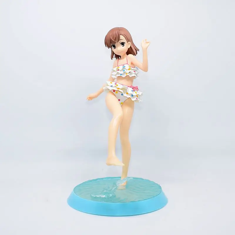 

Anime Toaru Kagaku No Railgun Misaka Mikoto Swimsuit PVC Action Figure Collectible Model Doll Toy 23cm