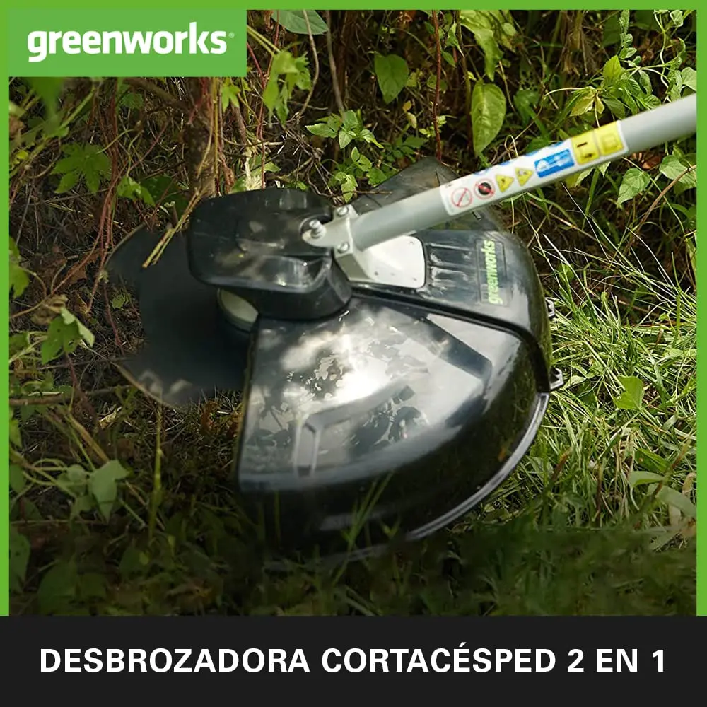 Фото Аккумуляторный кусторез Greenworks 40 В, бесщеточный двигатель, жгут проводов, регулируемая высота, ширина резания 40 см, нейлоновая резьба 2 мм №4
