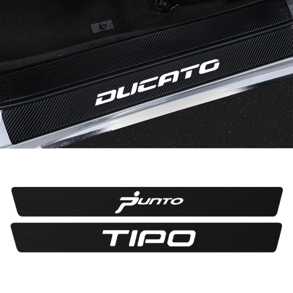 

4 Pcs Car Door Threshold Sticker Carbon Fiber Sill Film Auto Interior Styling Tuning Accessories For Fiat TIPO PUNTO DUCATO