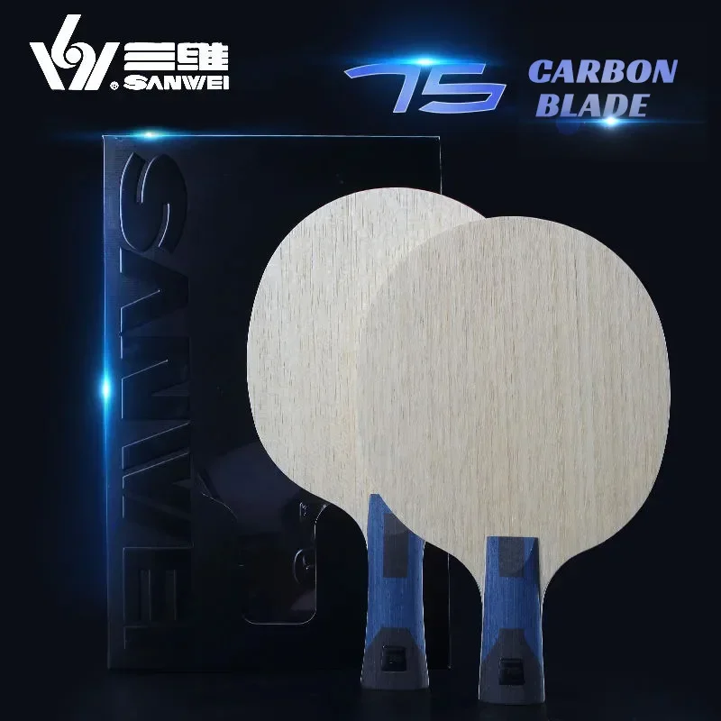 

SANWEI 75 ALC Table Tennis Blade Professional 5 Wood 2 Outer ALC Carbon Ping Pong Blade with Original Packing Box