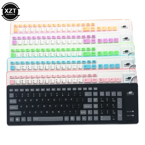 Проводная складная силиконовая клавиатура 103 клавиш  для ноутбука