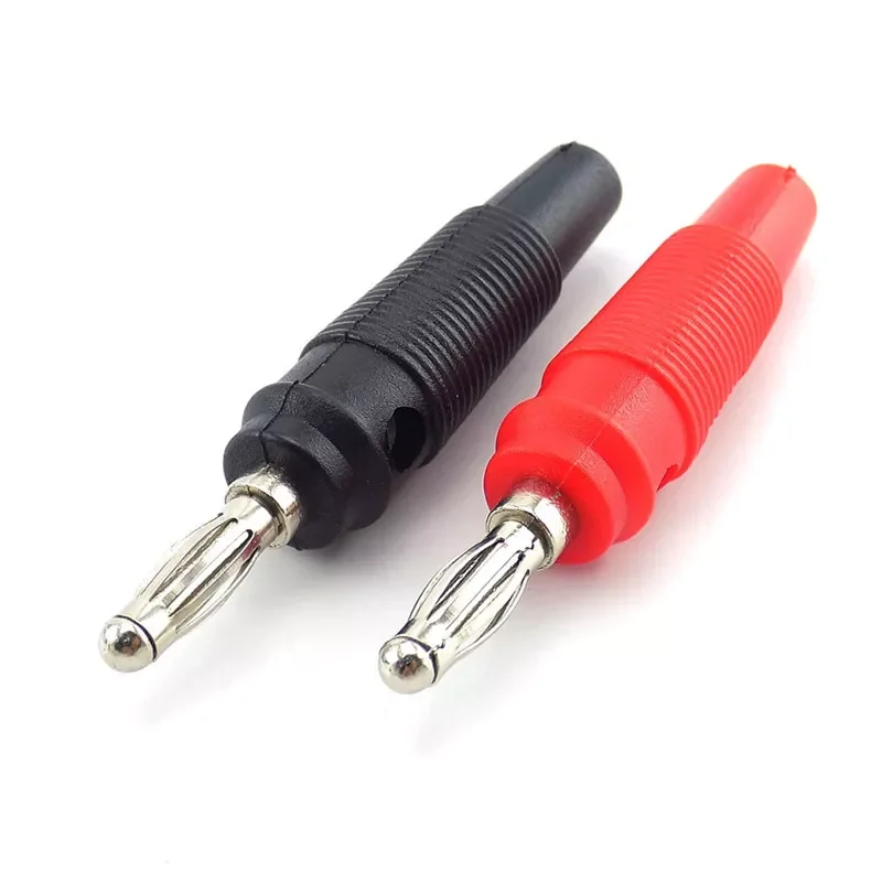 

and Black 4mm Solderless Side Stackable Banana Plug Connectors For Musical Speaker Video Audio DIY Connector