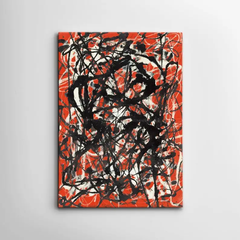 

CANVAS ART Jackson Pollock Free From Drip Painting Style Reproduction Canvas Modern Wall Art HomeOffice Decorabstract painting