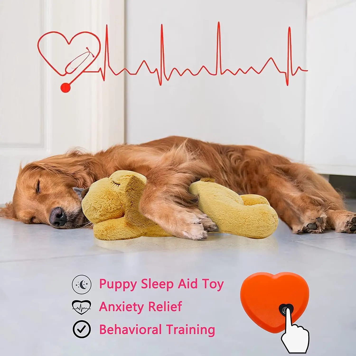 

Puppy Heartbeat Stuffed Toys Dog Anxiety Relief and Calming Aid Behavioral Training Toy Pet Sleep Plush Doll Puppy Toys