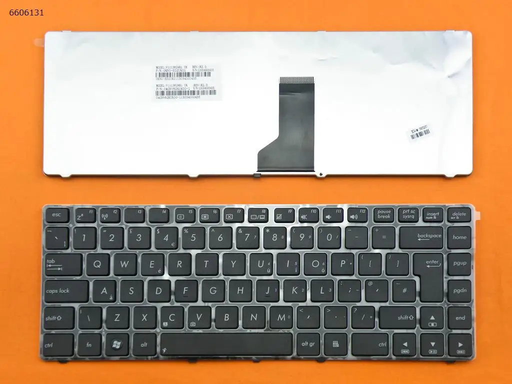 

Английская клавиатура для ноутбука ASUS UL30 черная рамка черная белая печать