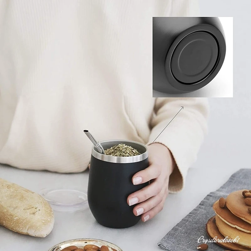 

Набор чайных чашек с тыквой, 12 унций, чашка для кофе с двойными стенками из нержавеющей стали с крышкой, 2 соломинки, ложка и щетка