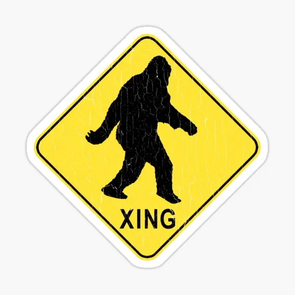 

Bigfoot Crossing Sign Vintage Look 5PCS Car Stickers for Water Bottles Print Wall Kid Stickers Laptop Cute Cartoon Luggage