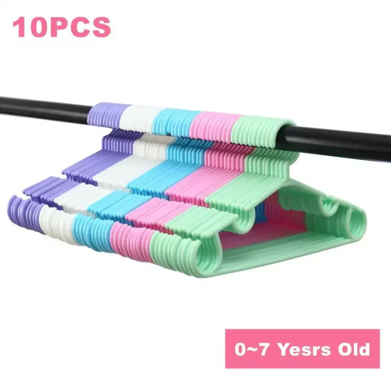 

10pcs Kids Clothes Hanger Racks Portable Plastic Anti-Slip Hangers Kids Children Coats Clothes Hanger Baby Clothing Organizer