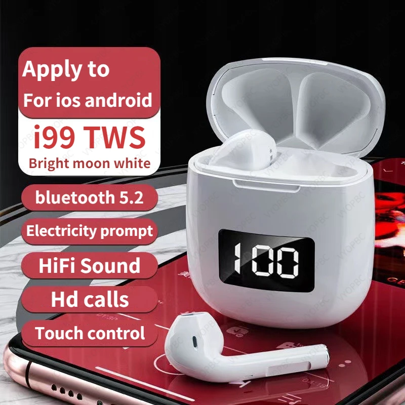 

i9 tws Bluetooth Earphone i99 Wireless Headphone Stereo Headset Sport Earbuds Microphone With Charging Box For Smartphone