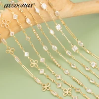 assoonas c29018k gold plateddiy chainpass reachcopperzirconsnickel freejewelry makingdiy bracelet necklace1mlot