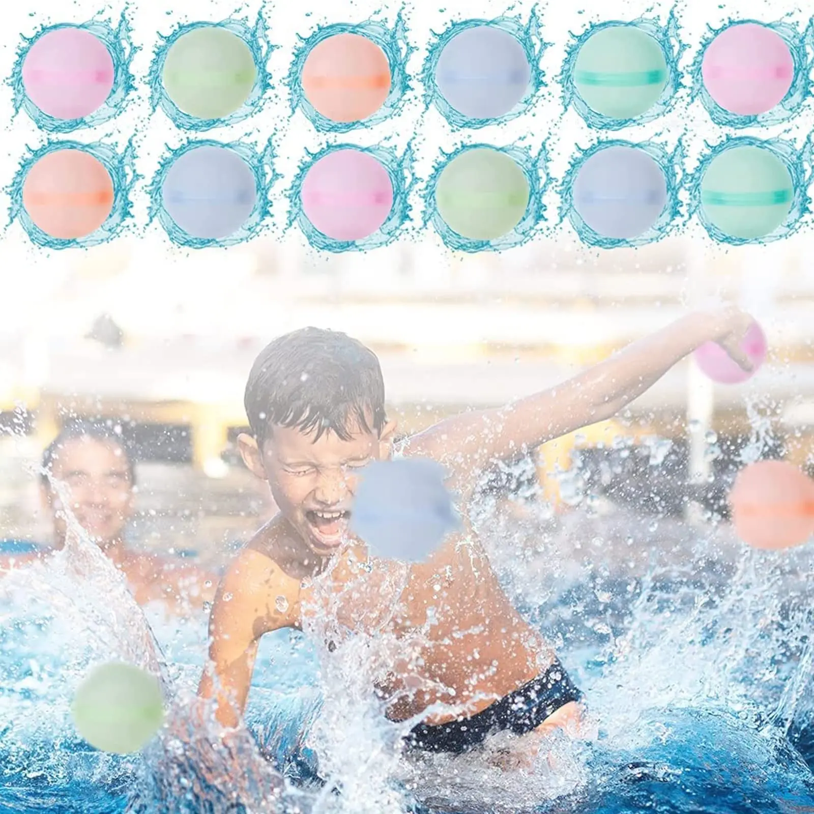 

Reusable Water Balloons Self Sealing Quick Fill Refillable Water Balls for Kids Water Bomb Splash Balls for Pool Outdoor