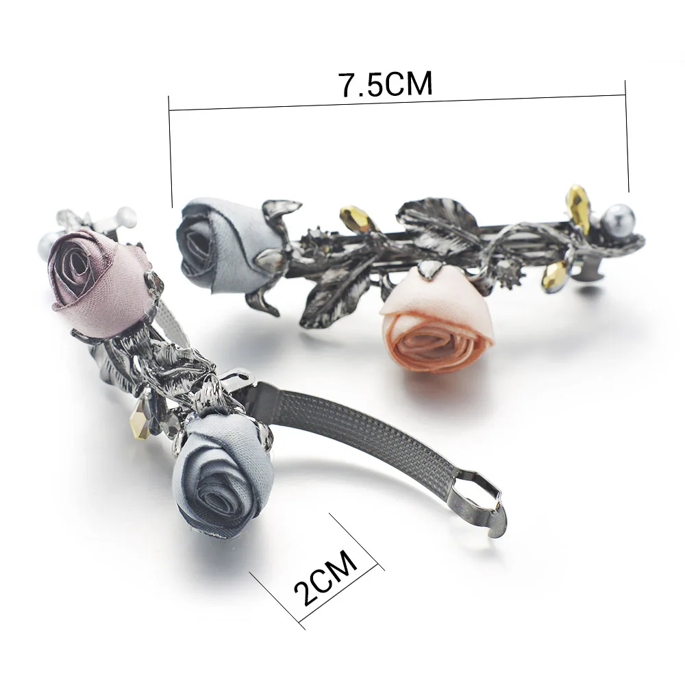 Высокая яркость изысканный цветок для волос заколка из ткани с розовым