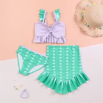 Toddler Kids Girl Infant Baby Print Top Shorts Skirt Halter Bathing Suit Sets Girl Swimsuit Size 10 12 Cow Print Youth Swimsuit 1