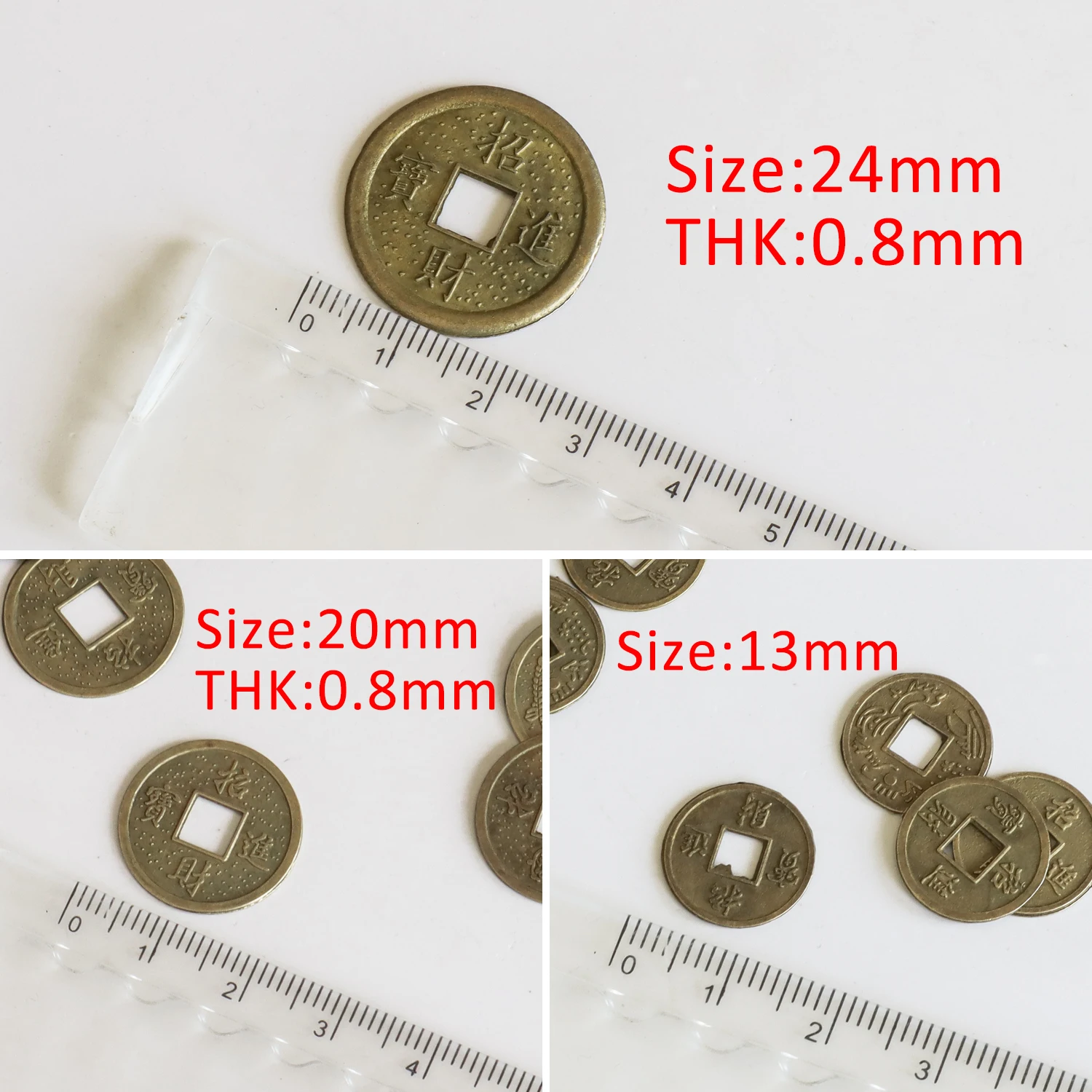 10/20/24mm Chinese Feng Shui Lucky Coins Ancient Oriental Emperor Qing Money Good Fortune Dragon Coin Gift for Collection |