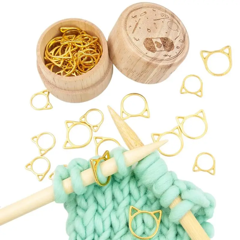 

Маркеры с фиксирующим стежком, милые маркеры с кошачьими ушками для вязания, металлические маркеры для вязания, аксессуары для вязания крючком с защелкой