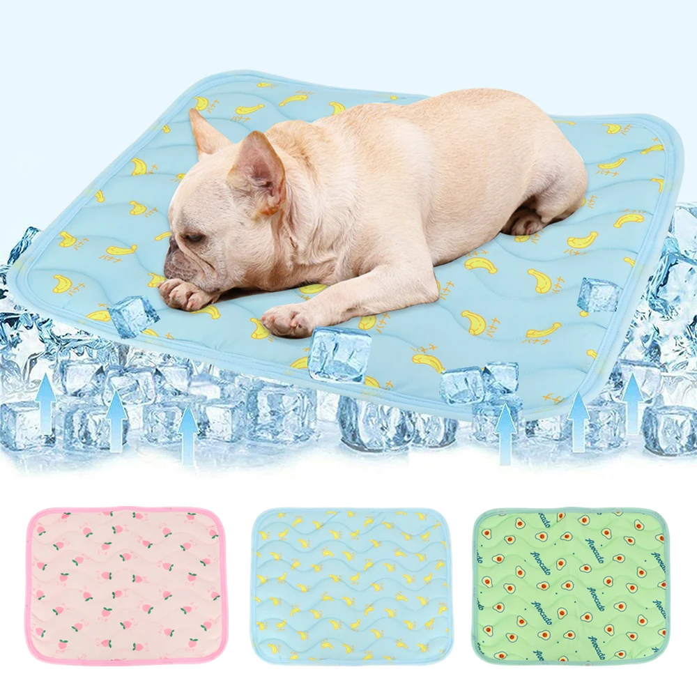 

Dog Mat Cooling Summer Pad Mat For Dogs Cats Blanket Sofa Breathable Ice Silk Pad Kennel Pet Summer Washable Bed Pet Items