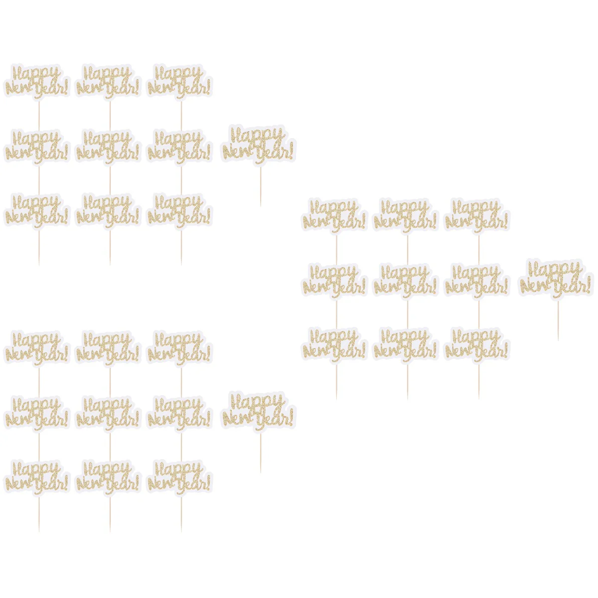 

30 HAPPY NEW YEAR Party Decorated Cake Insert Letter Cupcake Toppers Glitter Paper Cake Decorating Toppers Party Favors