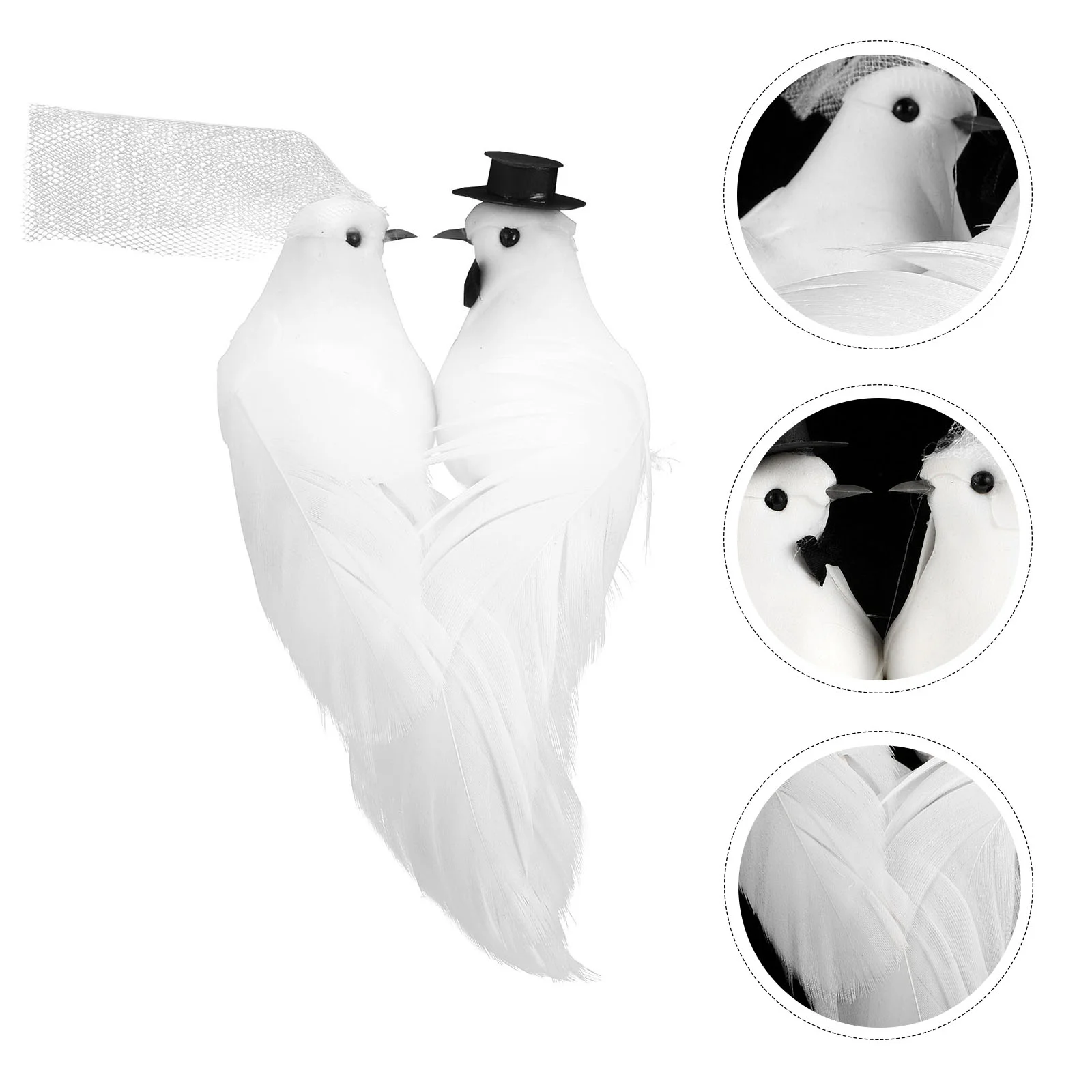 

Pigeon Model Birds Adornment Adorable Couple Doves Miniture Decoration Pigeons Miniatures Cute