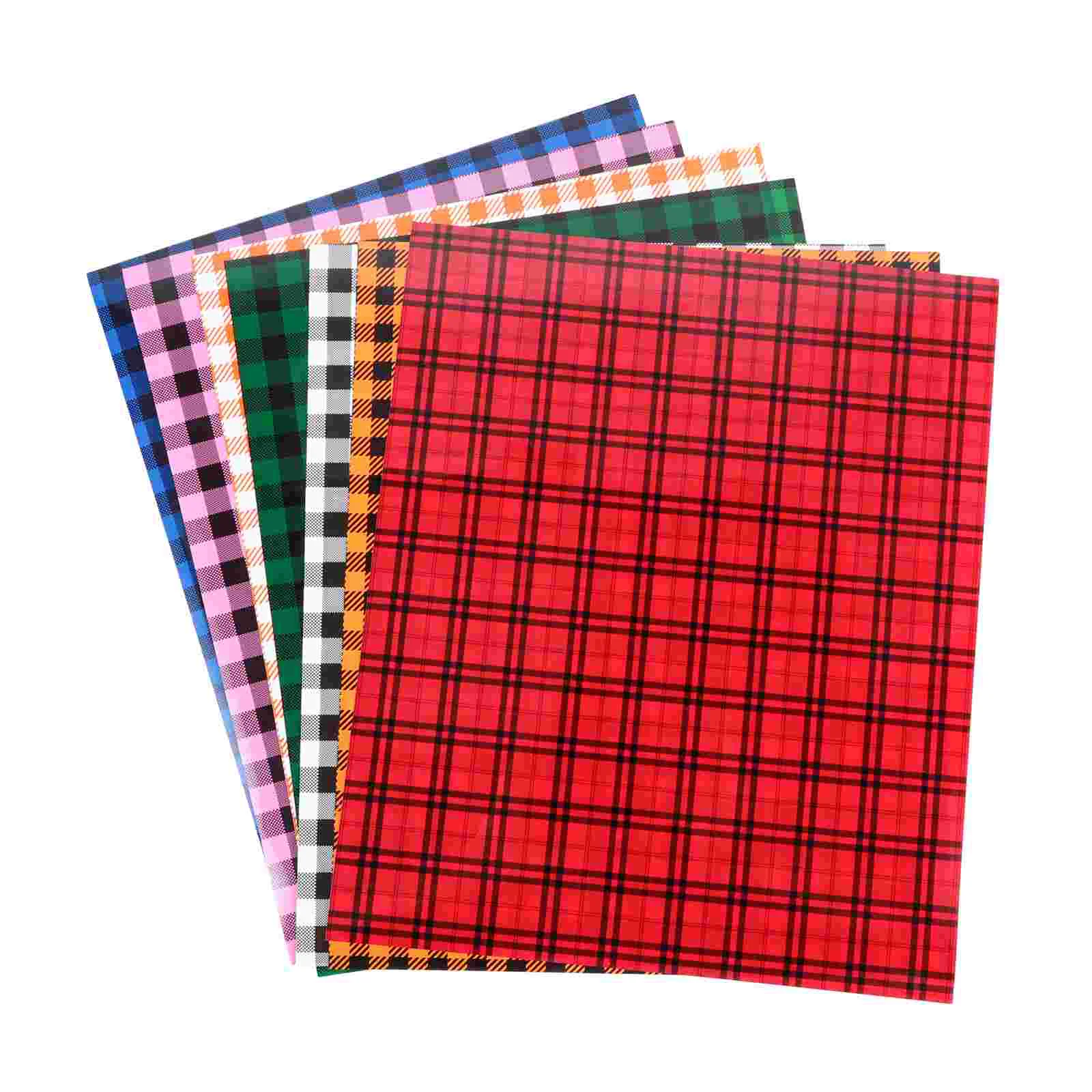 

7 Sheets Lettering Film Clothing Heat Transfer Film Plaid Transfer Film