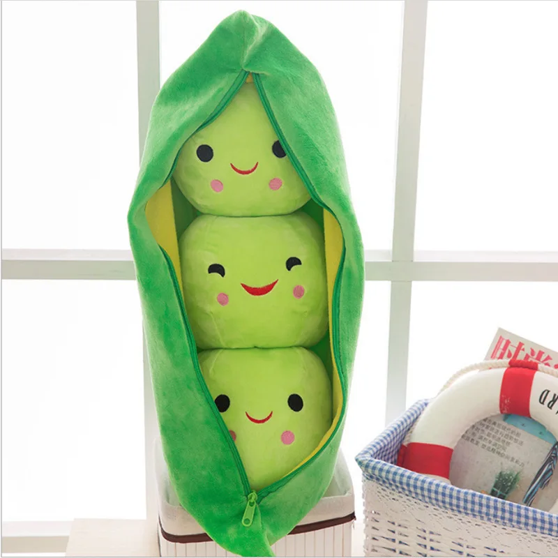 

Pea Stuffed Plant Doll Kawaii For Children Boys Girls gift High Quality Pea-shaped Pillow Toy 25CM Cute Kids Baby Plush Toy