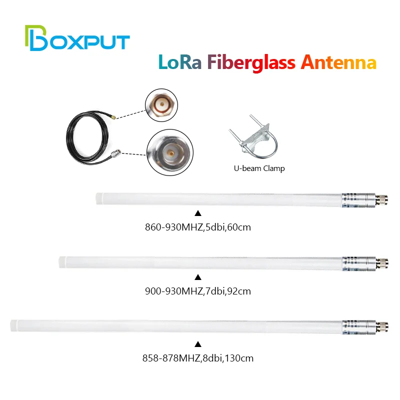 

8dBi 7dBi LoRa Antenna LORA 858-878MHz N Female to RP-SMA Male Cable Helium Hotspot Miner Outdoor Fiberglass Antenna With Cable