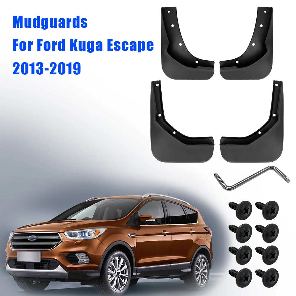 

4pcs Set Mudguards For Ford Kuga Escape 2013-2019 Car Splash Guards Mud Flaps Fender ABS Parts Protector Automotive Accessories