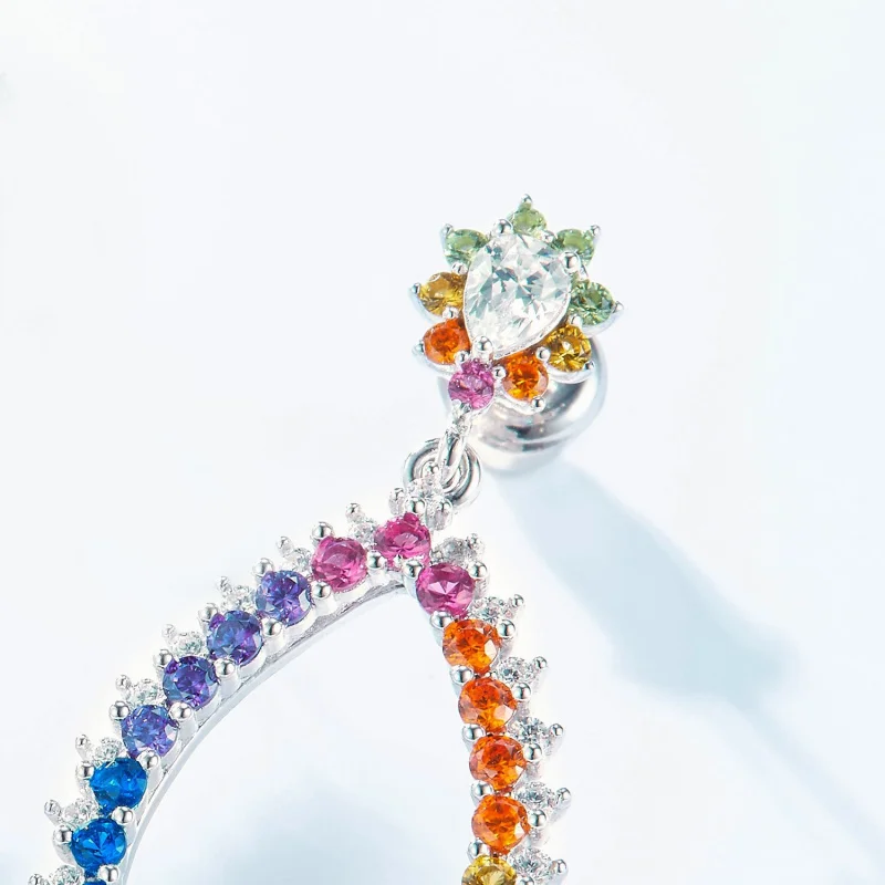 Фото Женские длинные серьги из серебра 24/5000 пробы, с инкрустацией №4
