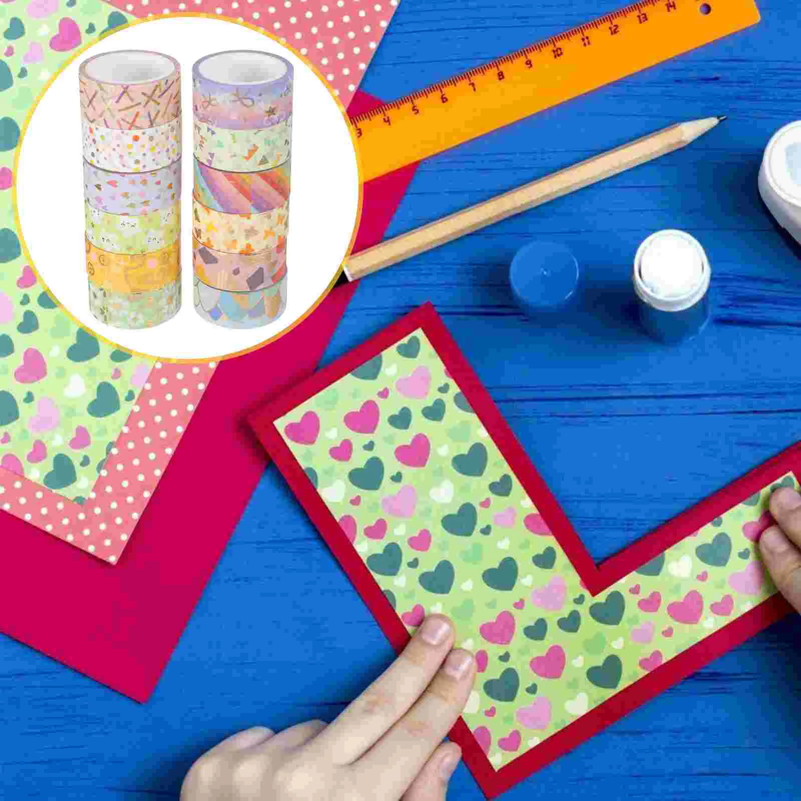 

Tape Washidiy Paper Account Decorative Hand Masking Sticker Tool Craft Supplies Sticky Glitter Tapes Floral Organizer Diary Cute